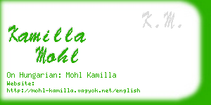 kamilla mohl business card